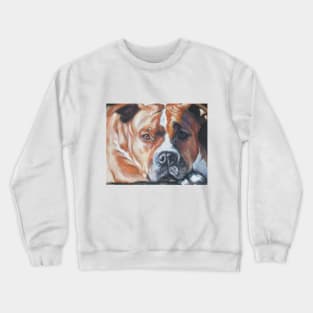 American Staffordshire Terrier Fine Art Painting Crewneck Sweatshirt